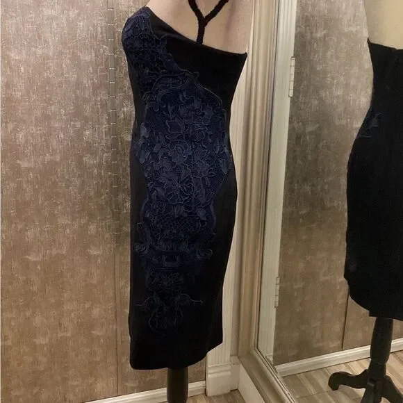 chinese dress ladies Diane von Furstenberg Blue Zarita Lace Dress UK 8